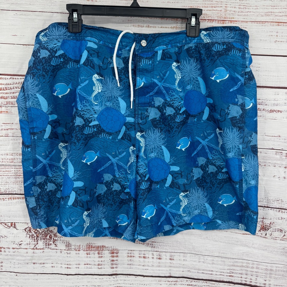 Southern Tide The Skipjack 2XL Turtle Seahorse Fish Swim Trunks Water Shorts